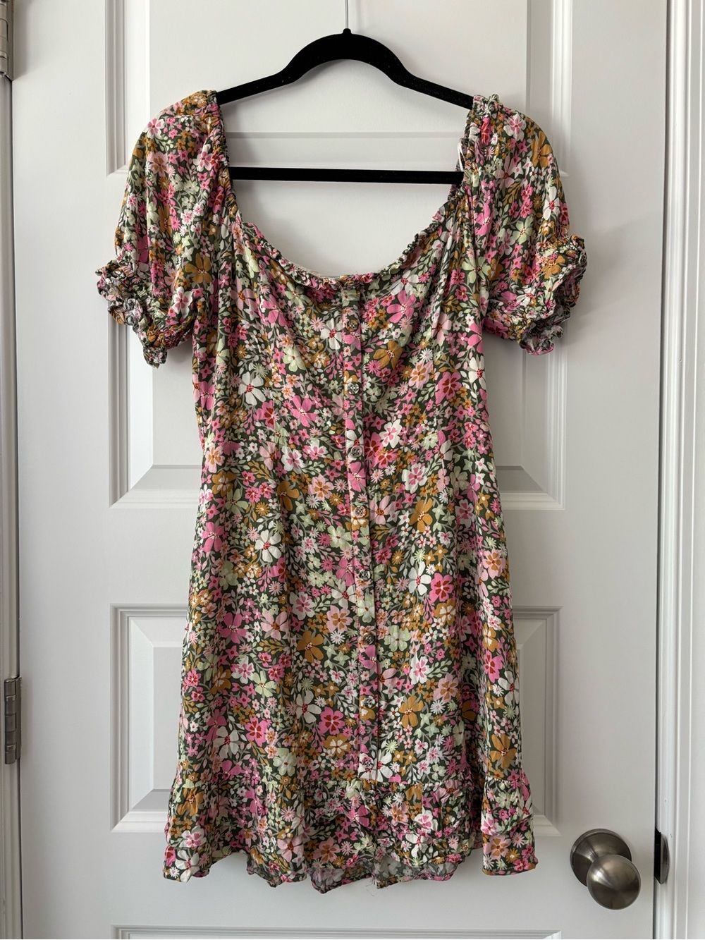 Lost + Wander Size S Floral Cottagecore Puff Sleeve Smocked Mini Dress